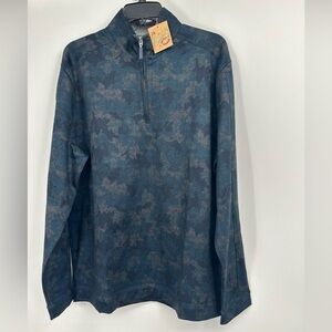 Woody's Retro Lounge 1/4 Zip Pull Camo Pullover Size XL